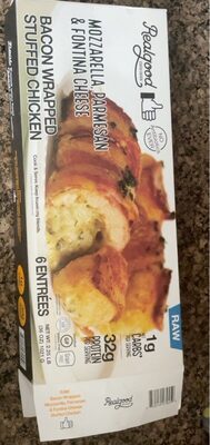 Mozzarella, Parmesan & Fontina Cheese Raw Bacon Wrapped Stuffed Chicken, Mozzarella, Parmesan & Fontina Cheese