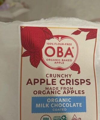 Milk Chocolate Organic Coated 100% Flour-Free Crunchy Apple Crisps, Milk Chocolate