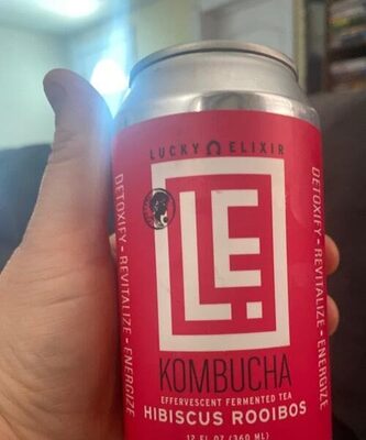 Hibiscus Rooibos Effervescent Fermented Tea Kombucha, Hibiscus Rooibos