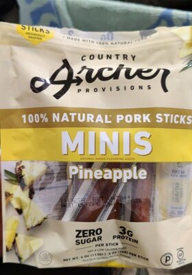 Pineapple 100% Natural Pork Sticks Minis, Pineapple
