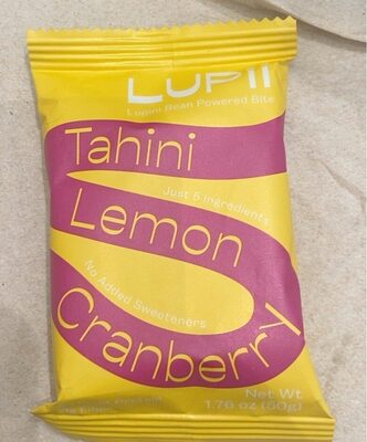Tahini Lemon Cranberry Lupini Bean Powered Bar, Tahini; Lemon; Cranberry