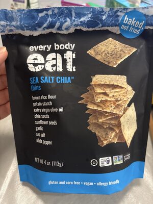 Sea Salt Chia Thins, Sea Salt