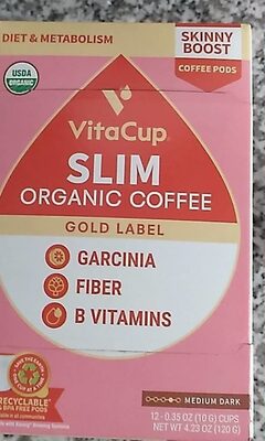 Medium Dark Slim Organic Coffee Pods, Slim