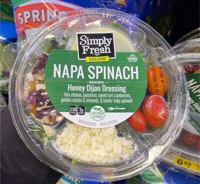 Napa Spinach Salad With Honey Dijon Dressing, Napa Spinach