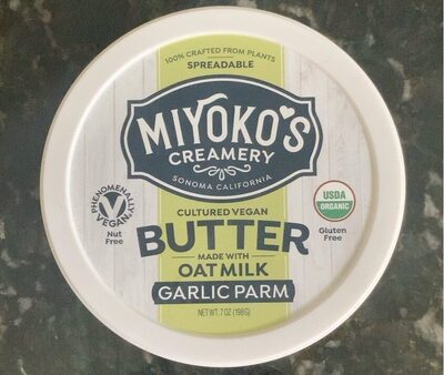 Garlic Parm Cultured Vegan Butter Made With Oat Milk, Garlic Parm