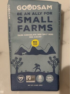 Dark Chocolate Sea Salt 55% Cacao Nibs, Dark Chocolate Sea Salt