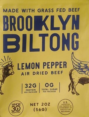 Lemon Pepper Grass Fed Air Dried Beef, Lemon Pepper