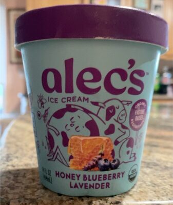 Honey Blueberry Lavender Organic Ice Cream, Honey Blueberry Lavender