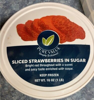 Sliced Strawberries In Sugar, Strawberries