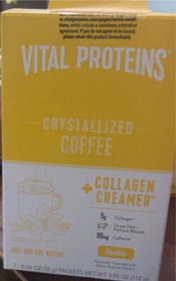 Vanilla Flavored Collagen + Creamer Crystallized Coffee, Vanilla