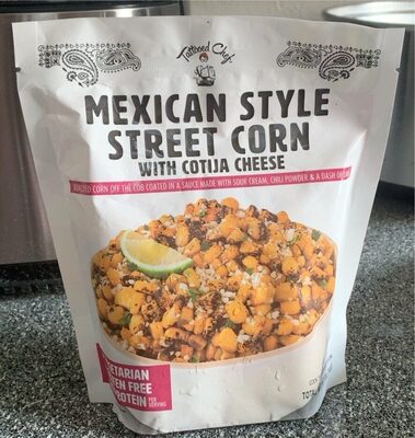 Mexican Style Street Corn With Cotija Cheese Roasted Corn Off The Cob Coated In A Sauce Made With Sour Cream, Chili Powder & A Dash Of Lime, Mexican Style With Cotija Cheese