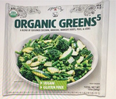 Organic Greens 5 A Blend Of Seasoned Zucchini, Broccoli, Haricots Verts, Peas, & Leeks, Organic Greens 5