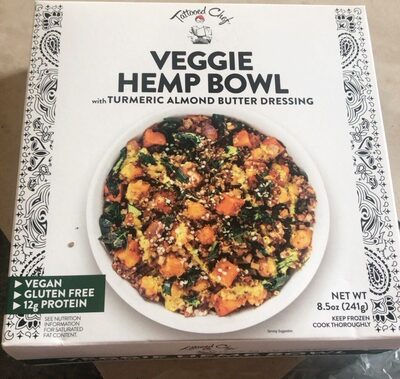 Veggie Hemp Bowl With Turmeric Almond Butter Dressing, Veggie Hemp