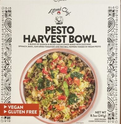 Pesto Harvest A Blend Of Quinoa & Riced Cauliflower Mixed With Zucchini, Spinach, Basil, Sun Dried Tomatoes And Red Bell Peppers Tossed In Vegan Pesto Bowl, Pesto Harvest