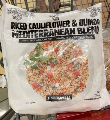 Riced Cauliflower & Quinoa Mediterranean With Spinach, Cherry Tomato, Feta Cheese & Basil Blend, Riced Cauliflower & Quinoa Mediterranean