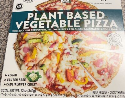 Plant Based Vegetable With Zucchini, Red Peppers, Yellow Peppers, Red Onion & Mozzarella Style Shreds Pizza, Plant Based Vegetable