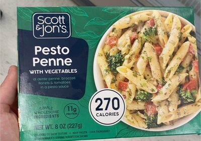 Pesto Penne With Vegetables Al Dente Penne, Broccoli Florets & Tomatoes In A Pesto Sauce, Pesto Penne With Vegetables