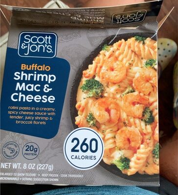 Buffalo Shrimp Mac Rotini Pasta In A Creamy, Spicy Cheese Sauce With Tender, Juicy Shrimp & Broccoli Florets, Buffalo Shrimp Mac