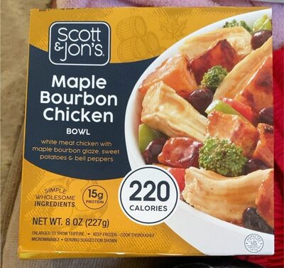 Maple Bourbon Chicken White Meat Chicken With Maple Bourbon Glaze, Sweet Potatoes & Bell Peppers Bowl, Maple Bourbon Chicken
