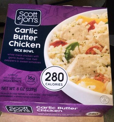 Garlic Butter Chicken White Meat Chicken With Garlic Butter, Rice, Bell Peppers & Sweet Tomatoes Rice Bowl, Garlic Butter Chicken