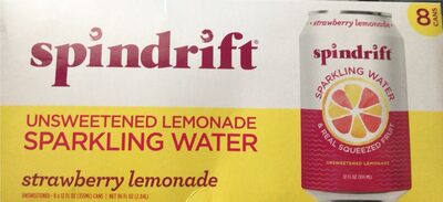 Strawberry Unsweetened Lemonde Sparkling Water, Strawberry Unsweetened Lemonade