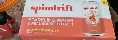 Peach Strawberry Sparkling Water & Real Squeezed Fruit, Peach Strawberry