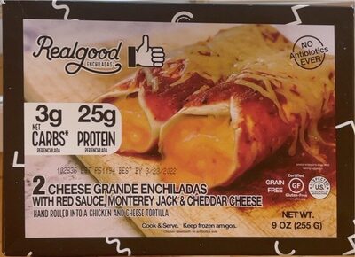 Real Good Foods Co. Cheese Enchiladas, 2 Count, 9 Oz