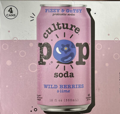 Wild Berries Basil & Lime Probiotic Soda, Wild Berries Basil & Lime