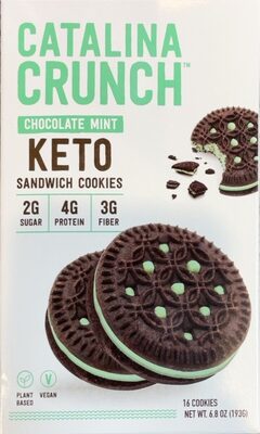  Keto Friendly Chocolate Mint Sandwich Cookies, Chocolate; Mint