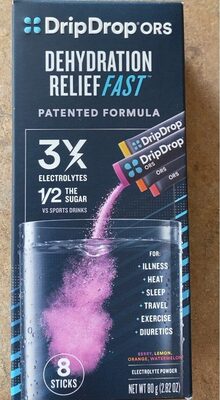 Ors Dehydration Relief Fast Electrolyte Powder Variety Pack, Berry, Lemon, Orange, Watermelon