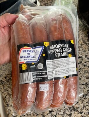 Smoked Hot Pepper Cheese Franks, Smoked Hot Pepper Cheese