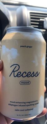 Peach Ginger Mood Enhancing Magnesium & Adaptogen Infused Sparkling Water, Peach Ginger