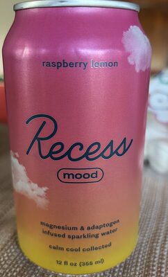 Raspberry Lemon Mood Magnesium & Adaptogen Infused Sparkling Water, Raspberry Lemon