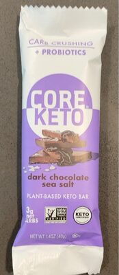 Dark Chocolate Sea Salt Plant-Based Keto Bar, Dark Chocolate; Sea Salt