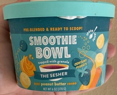 The Sesher Acai Peanut Butter Cacao Smoothie Bowl Topped With Granola, The Sesher