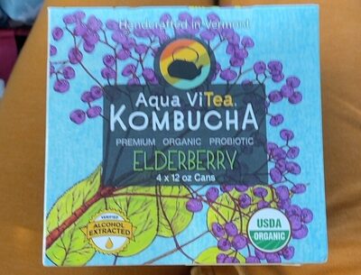 Elderberry Organic Kombucha Premium Probiotic Tea, Elderberry