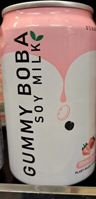 Strawberry Gummy Boba Soy Milk, Strawberry