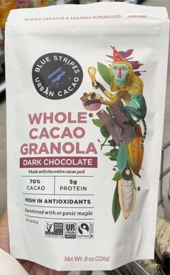 Whole Cacao Granola 70% Dark Chocolate Plant-Based Superfood, Whole Cacao Granola