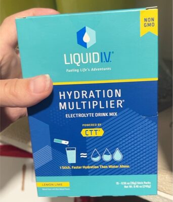 Lemon Lime Hydration Multiplier Electrolyte Drink Mix Stick Packs, Lemon Lime