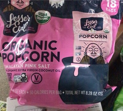 Himalayan Pink Salt Organic Popcorn Snack Pack, Himalayan Pink Salt