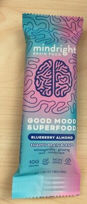Blueberry Almond +Happy Brain Blend Bar, Blueberry Almond