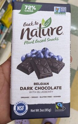 72% Cacoa Belgian Dark Chocolate With Blueberry, Blueberry