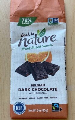 72% Cacoa Belgian Dark Chocolate With Orange, Orange