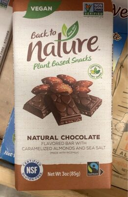 Natural Chocolate Flavored Bar With Caramelized Almonds And Sea Salt, Natural Chocolate