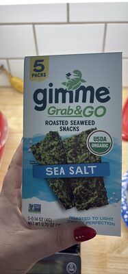 Sea Salt Roasted Seaweed Grab & Go Snacks, Sea Salt Roasted Seaweed