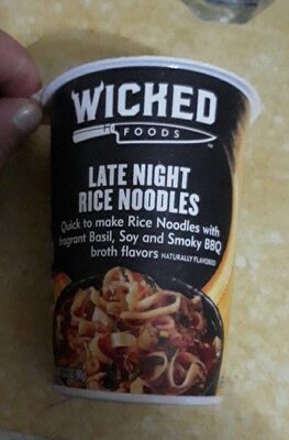 Late Night Rice Noodles Flavored Quick To Make Rice Noodles With Fragrant Basil, Soy And Smoky BBQ Broth, Late Night Rice Noodles