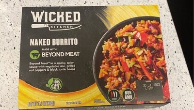 Naked Burrito In A Smoky, Spicy Sauce With Vegetable Rice, Grilled Red Peppers & Black Turtle Beans, Naked