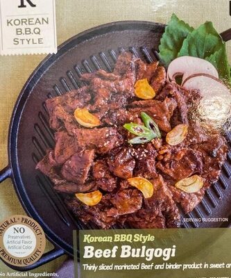 Korean BBQ Style Beef Bulgogi Thinly Sliced Marinated Beef And Binder Product In Sweet And Savory Sauce, Korean BBQ Style