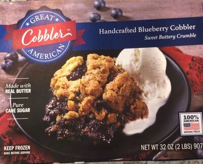 Blueberry Sweet Buttery Crumble Handcrafted Cobbler, Blueberry