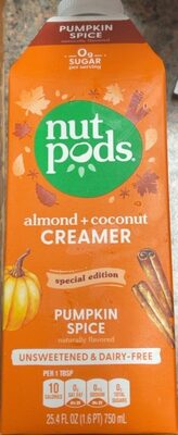 Pumpkin Spice Unsweetened & Dairy-Free Almond + Coconut Creamer, Pumpkin Spice